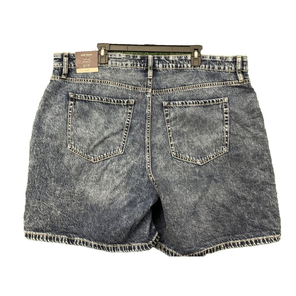 Ava & Viv Women's Denim High Rise Midi Shorts Size 20 Relaxed Fit NWT Stretch - Picture 7 of 11